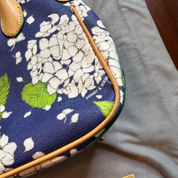 Dooney & Bourke Blue and White Hydrangea Floral Print Bag - Picture 11 of 16
